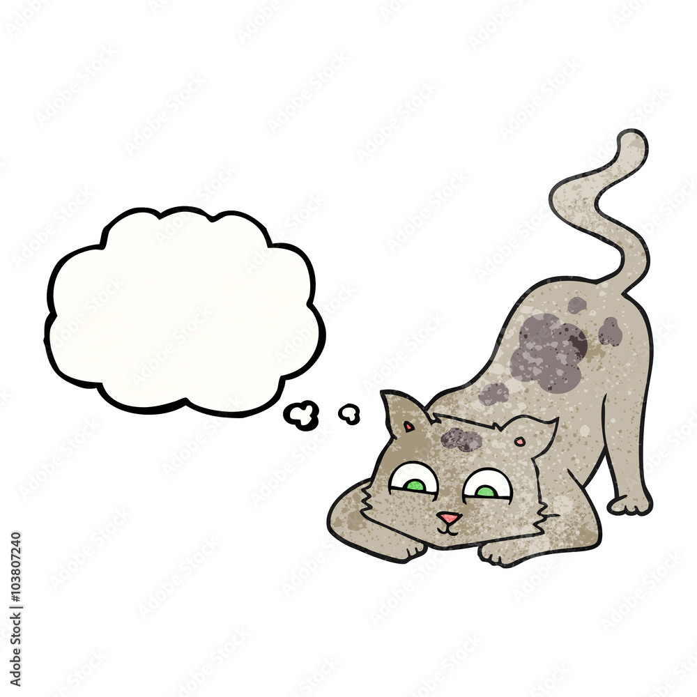 thought bubble textured cartoon cat thought bubble textured cartoon cat