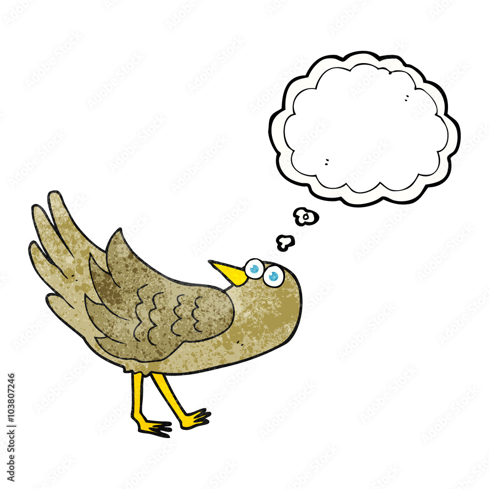 thought bubble textured cartoon bird thought bubble textured cartoon bird