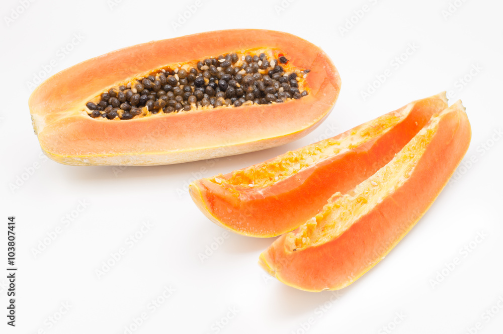 papaya in white background papaya in white background