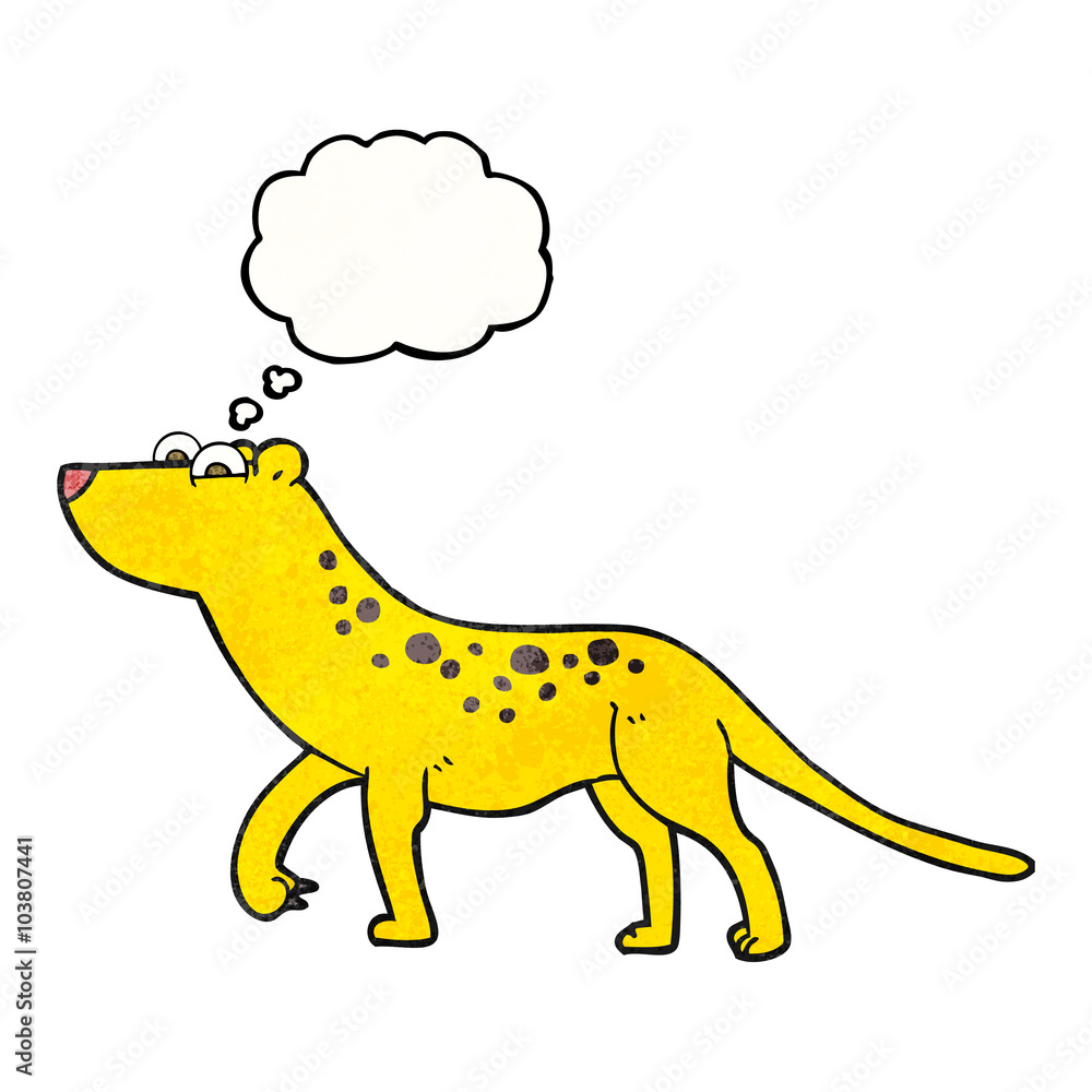 Fototapeta premium thought bubble textured cartoon leopard