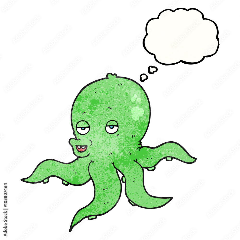 Obraz premium thought bubble textured cartoon octopus