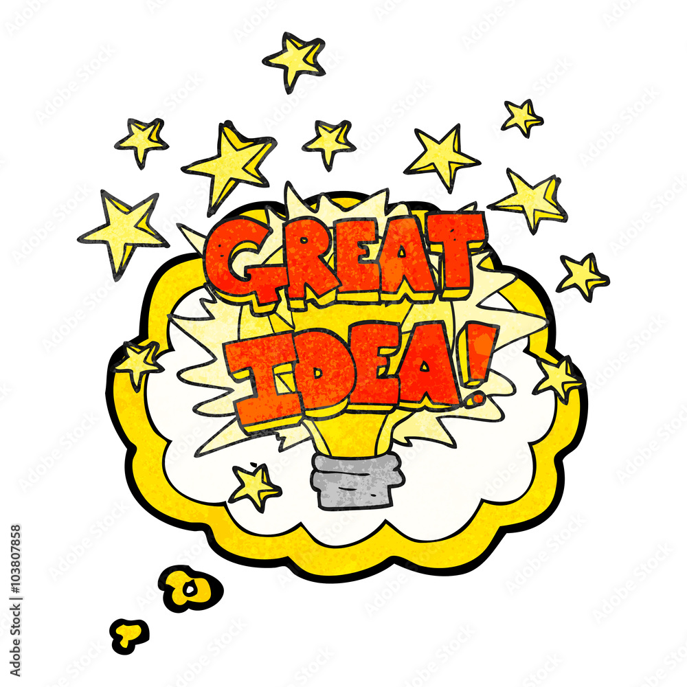 thought bubble textured cartoon great idea light bulb symbol thought bubble textured cartoon great idea light bulb symbol