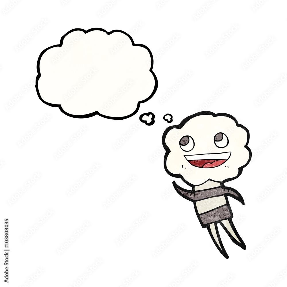 thought bubble textured cartoon cute cloud head creature thought bubble textured cartoon cute cloud head creature