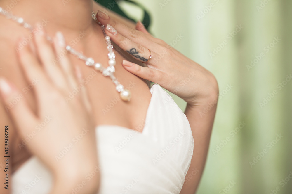 Bride's neck with necklace