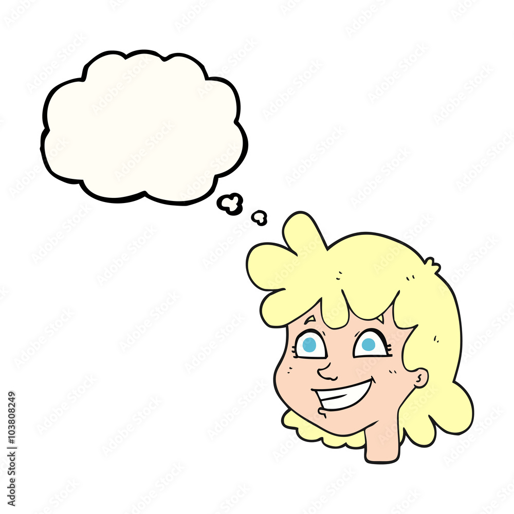 thought bubble cartoon female face thought bubble cartoon female face
