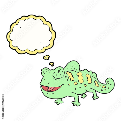 thought bubble cartoon chameleon