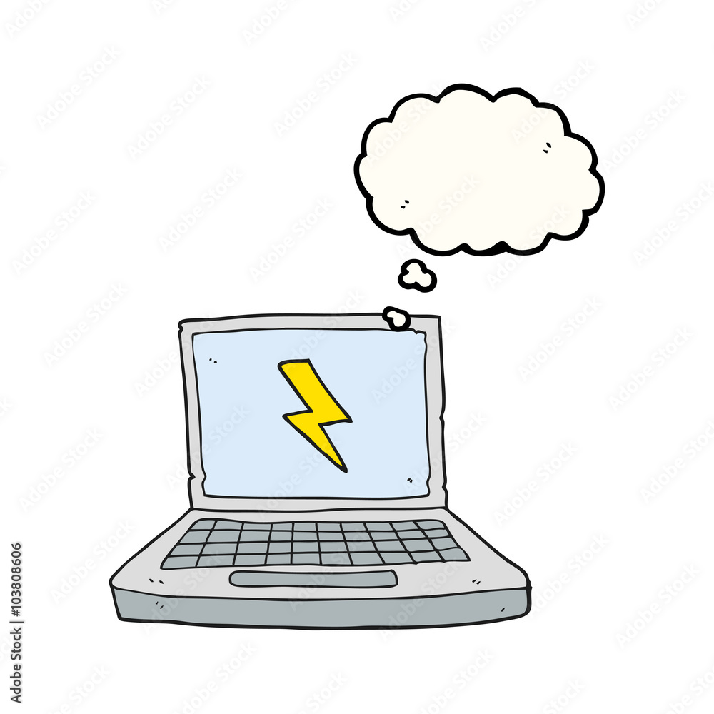 thought bubble cartoon laptop computer thought bubble cartoon laptop computer
