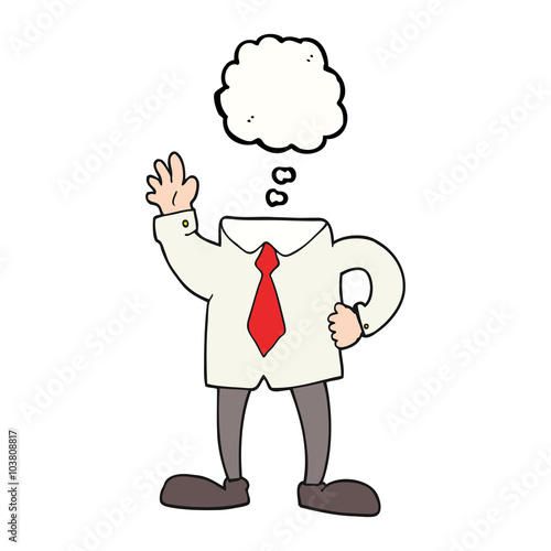 thought bubble cartoon headless businessman