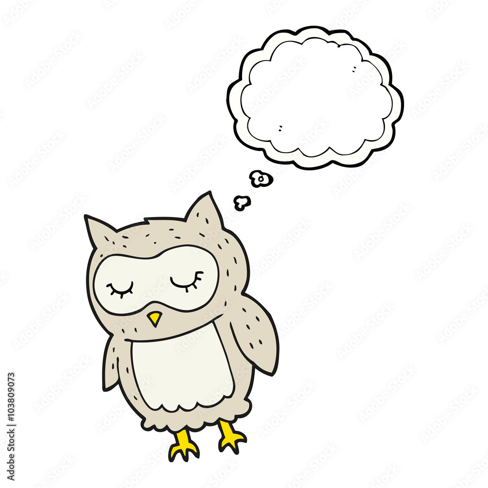 thought bubble cartoon owl thought bubble cartoon owl