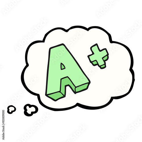 thought bubble cartoon A grade symbol