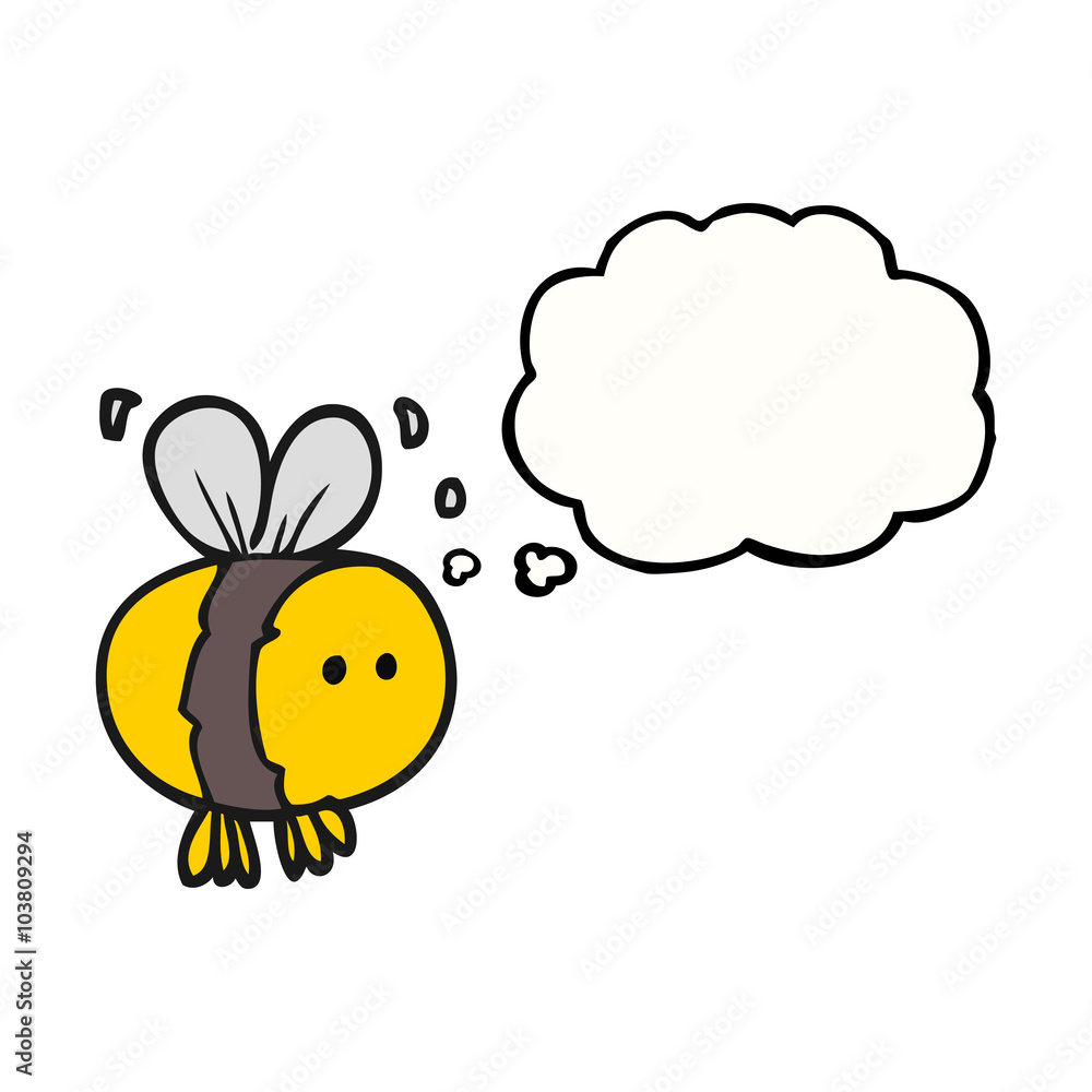 Obraz premium thought bubble cartoon bee