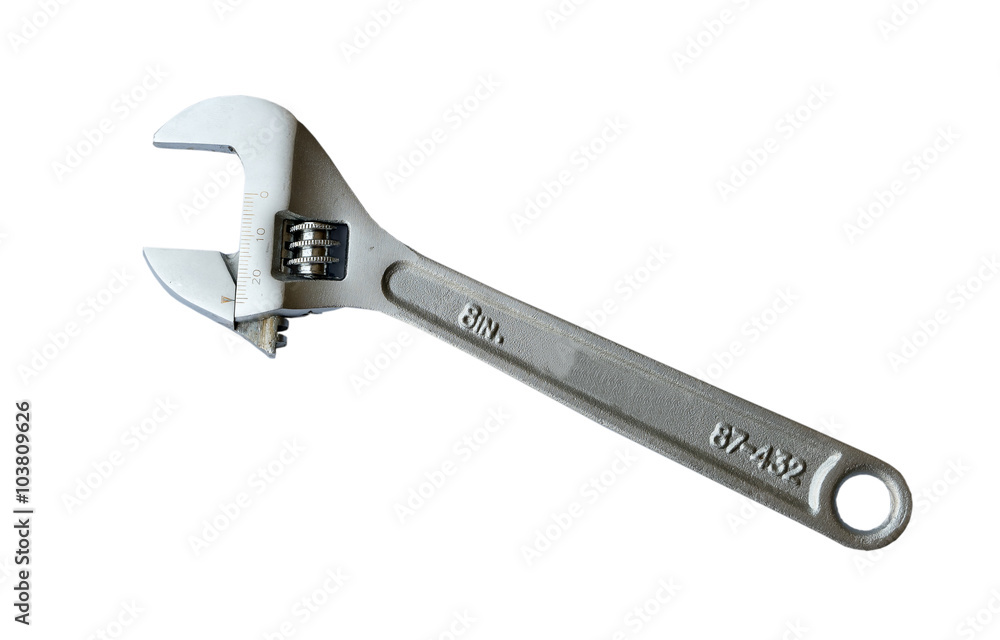 Adjustable wrench isolated on white background Adjustable wrench isolated on white background