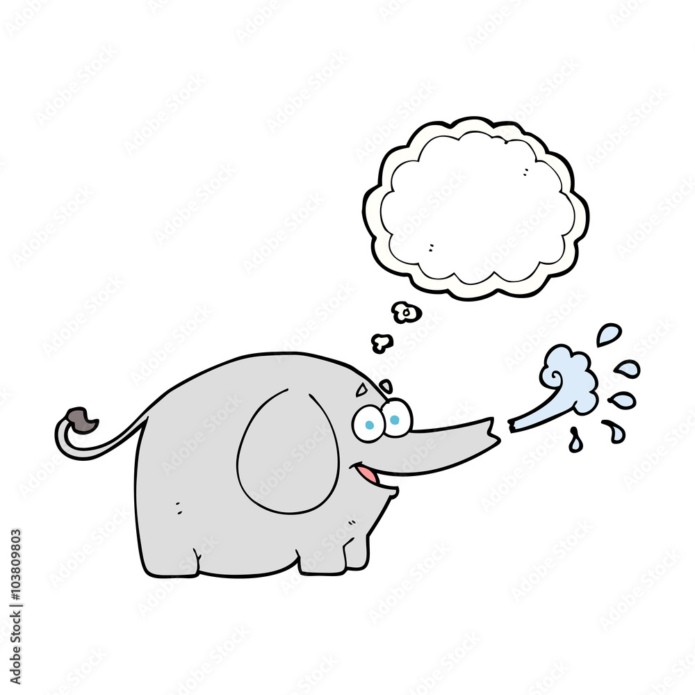 thought bubble cartoon elephant squirting water thought bubble cartoon elephant squirting water