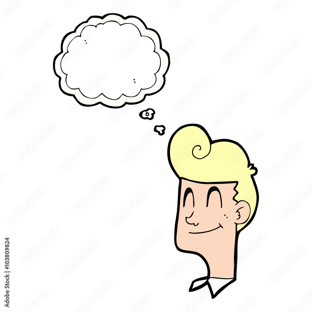 thought bubble cartoon smiling man thought bubble cartoon smiling man