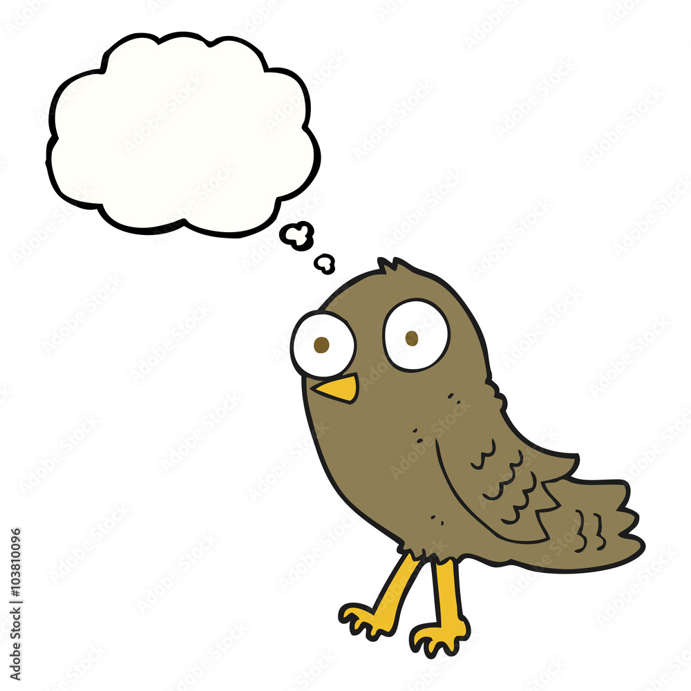 Obraz premium thought bubble cartoon bird