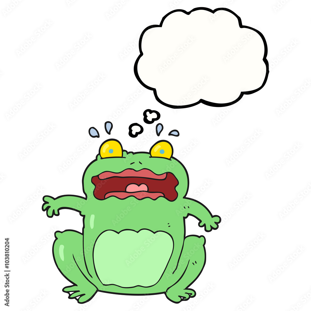 thought bubble cartoon funny frightened frog thought bubble cartoon funny frightened frog