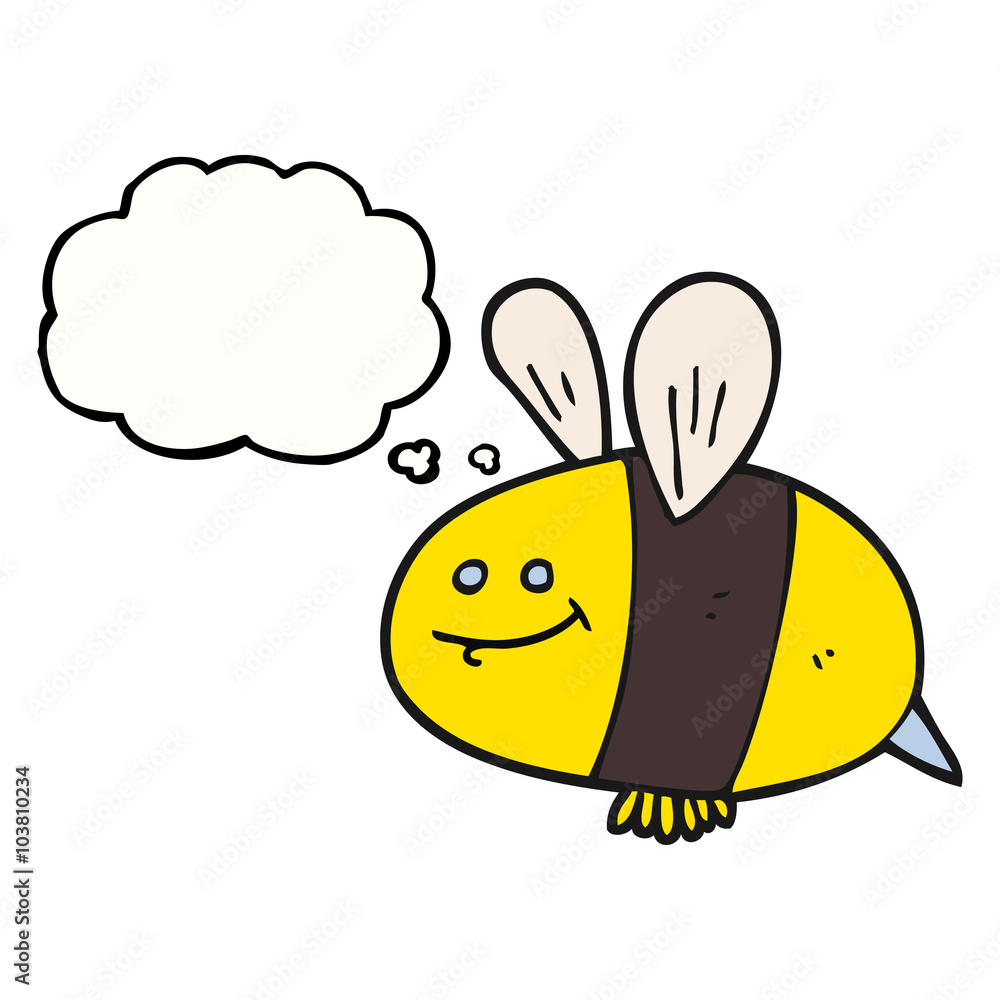 Obraz premium thought bubble cartoon bee