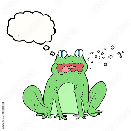 thought bubble cartoon burping frog