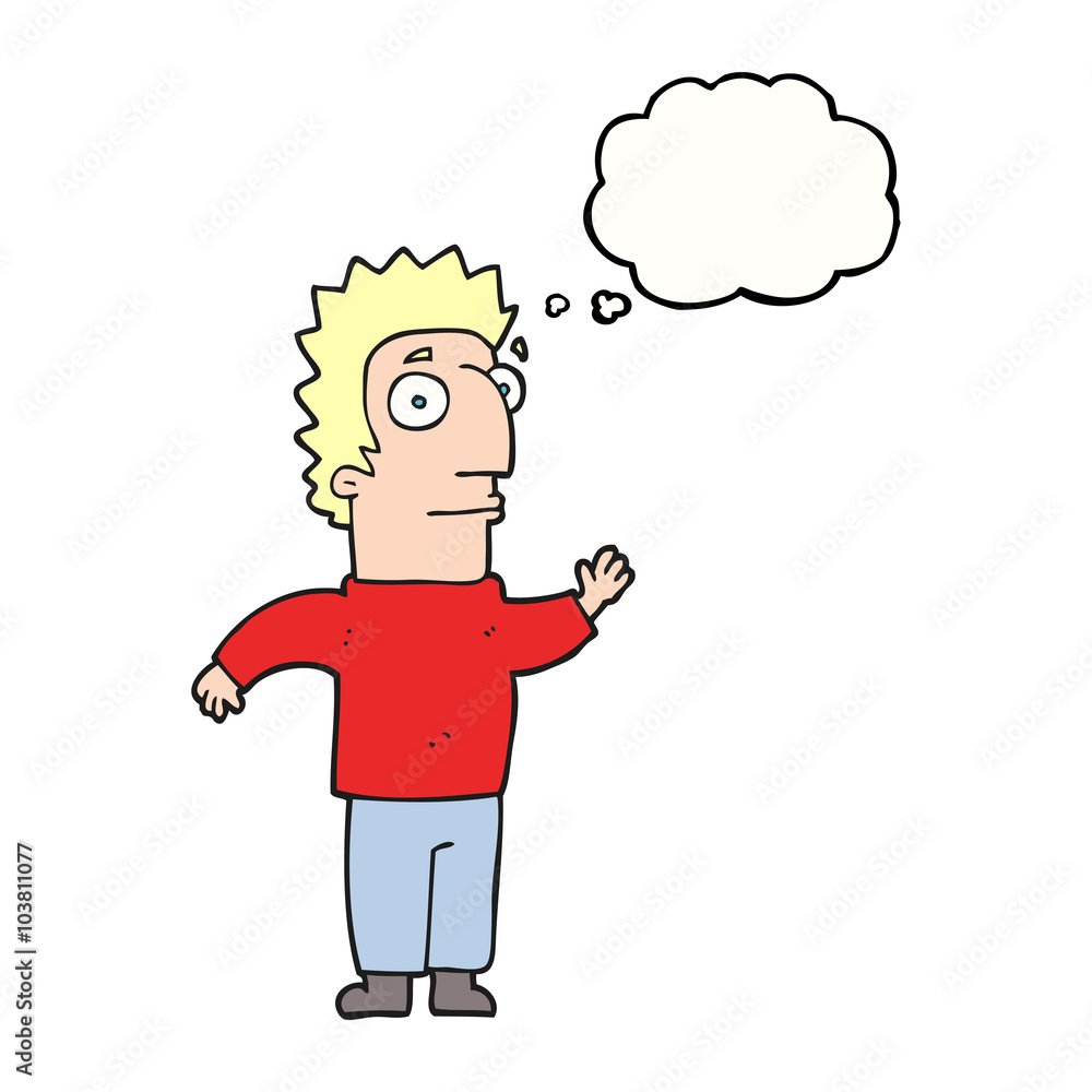 thought bubble cartoon man waving thought bubble cartoon man waving