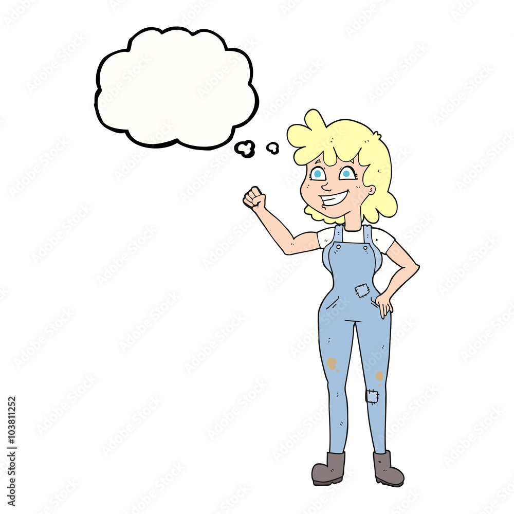 thought bubble cartoon determined woman clenching fist thought bubble cartoon determined woman clenching fist