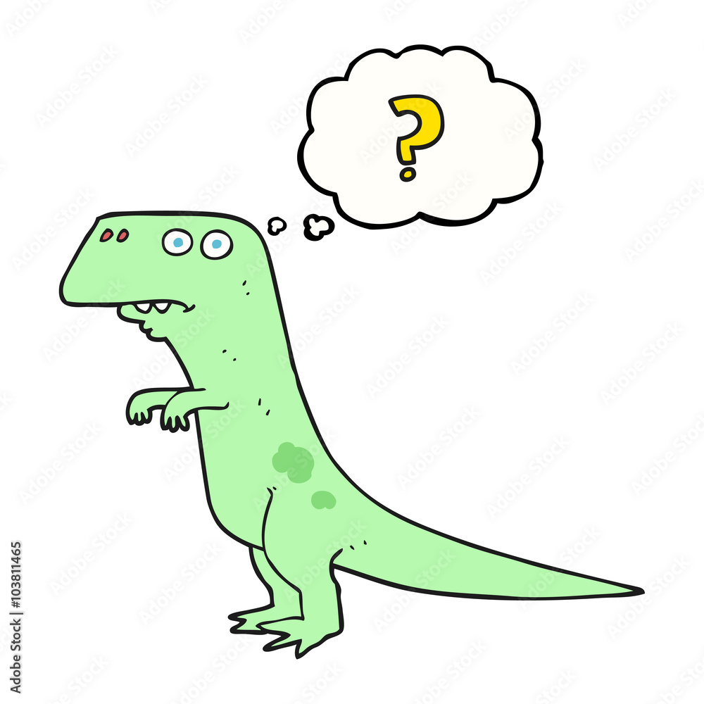 thought bubble cartoon confused dinosaur thought bubble cartoon confused dinosaur