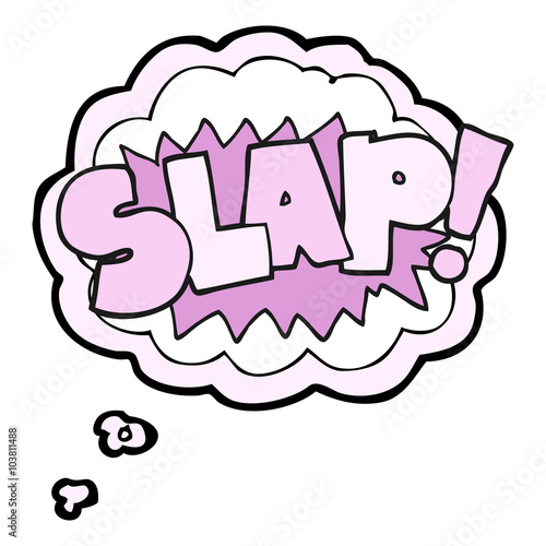 thought bubble cartoon slap symbol