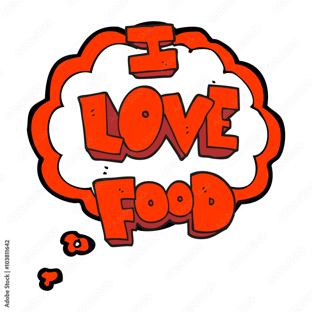 thought bubble cartoon I love food symbol thought bubble cartoon I love food symbol