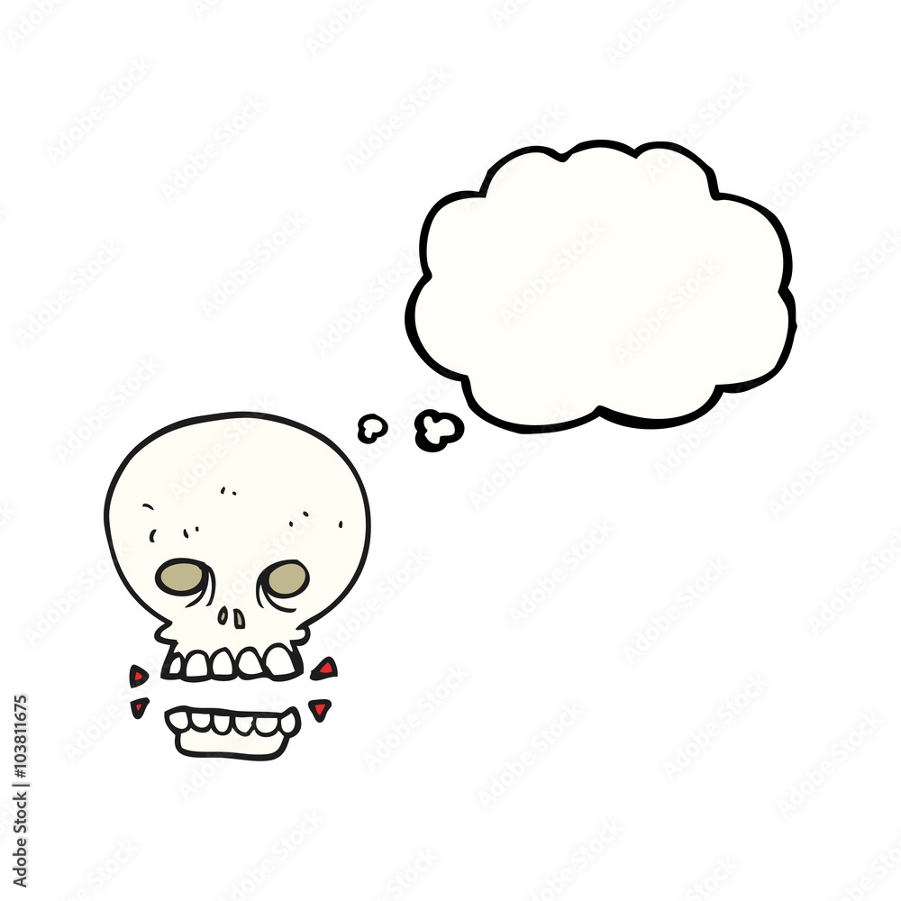 thought bubble cartoon scary skull thought bubble cartoon scary skull