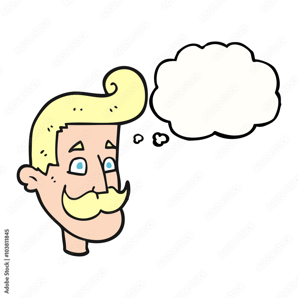 thought bubble cartoon man with mustache thought bubble cartoon man with mustache