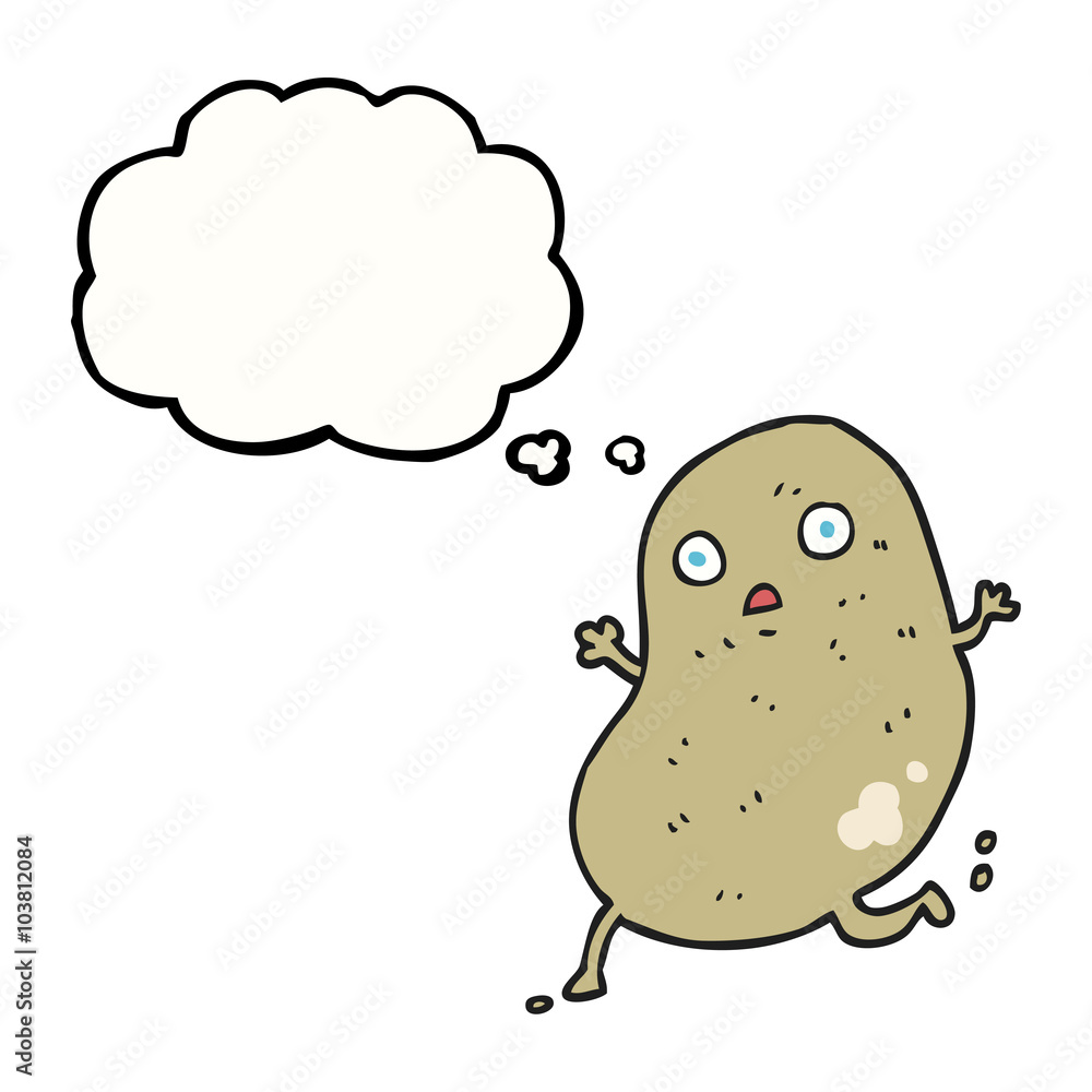 thought bubble cartoon potato running thought bubble cartoon potato running