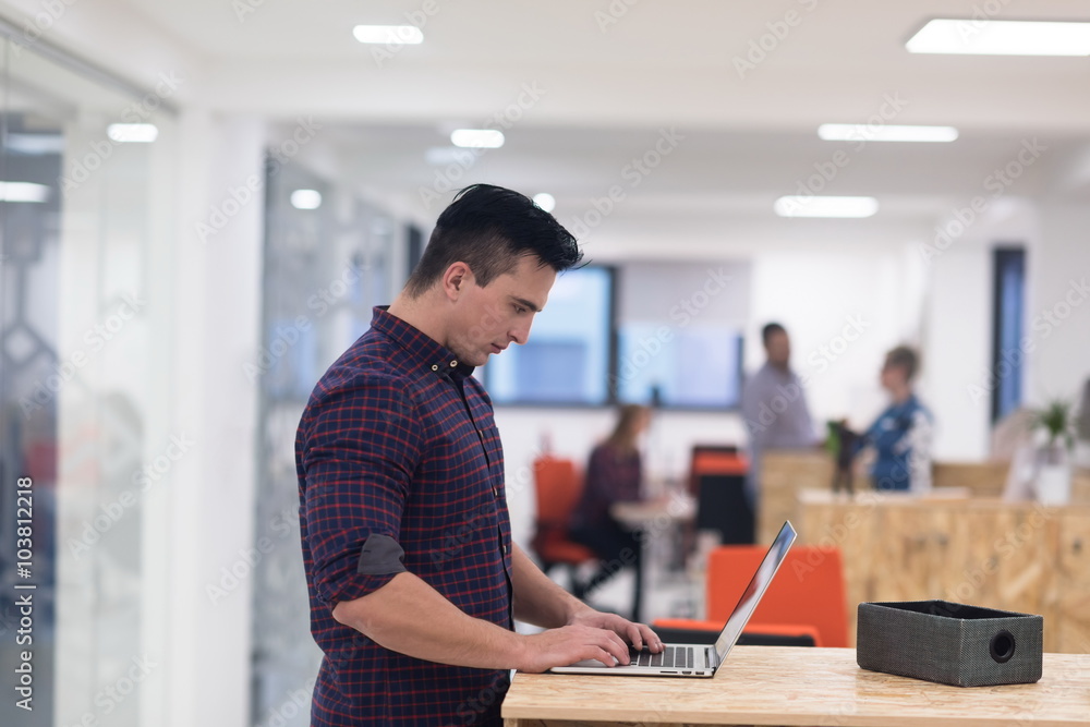 Fototapeta premium startup business, young man portrait at modern office