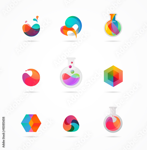 Technology, laboratory, creativity innovation and science abstract icons