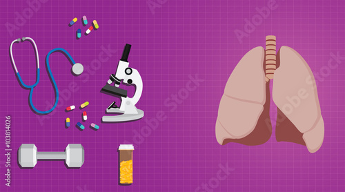 lungs healthy concept with medicine medical record science