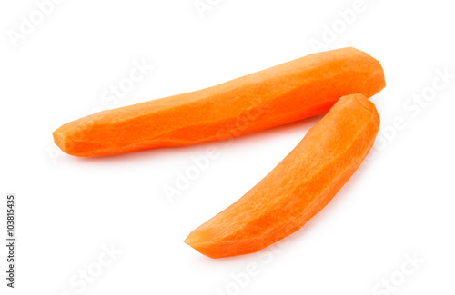 Peeled fresh carrots