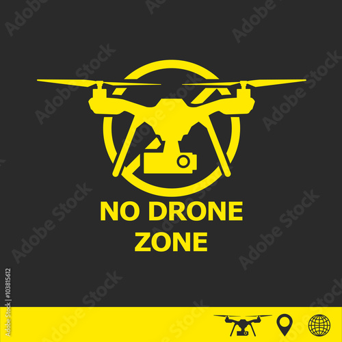 No drone zone sign banner. vector illustration