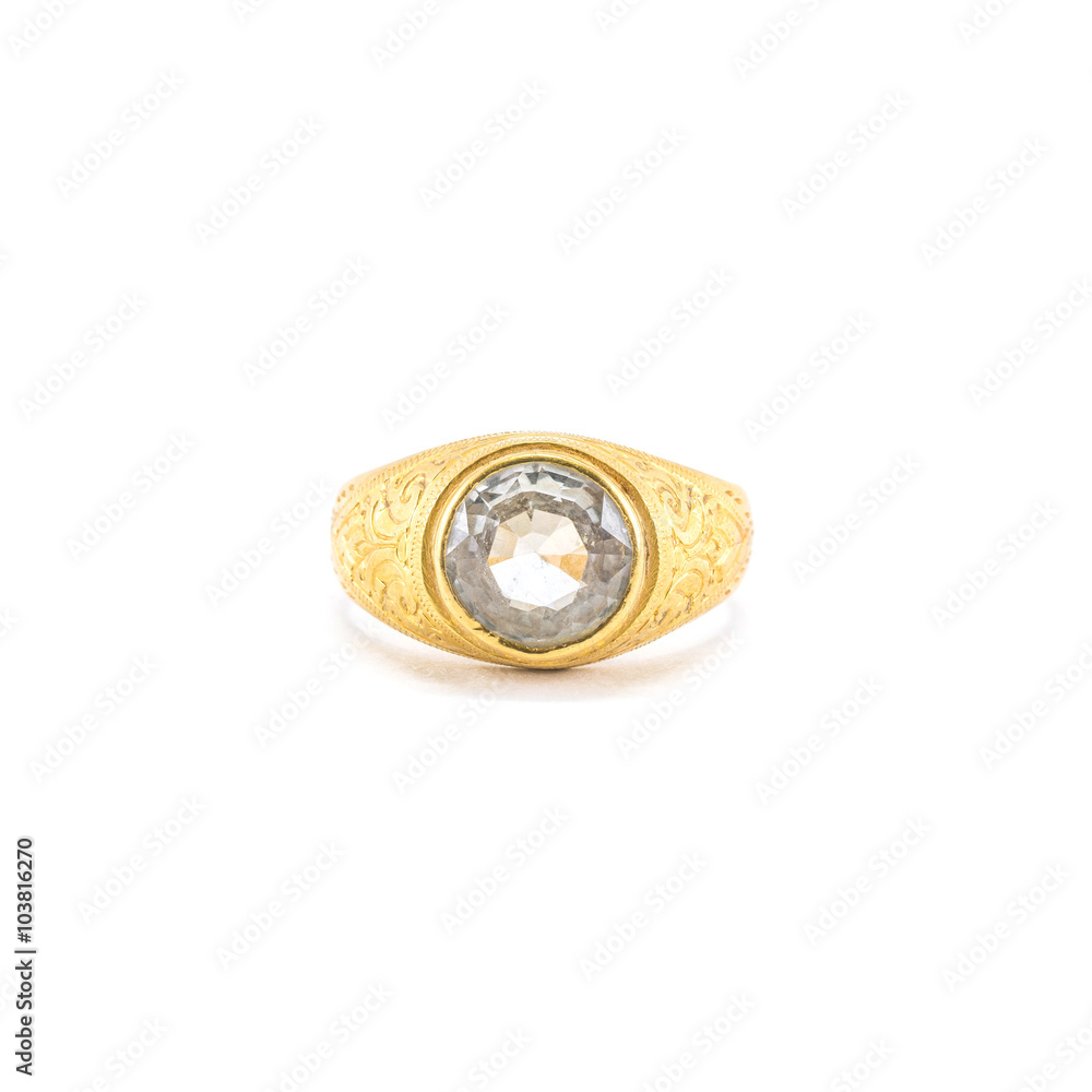 Closeup diamond ring isolated on white background Closeup diamond ring isolated on white background