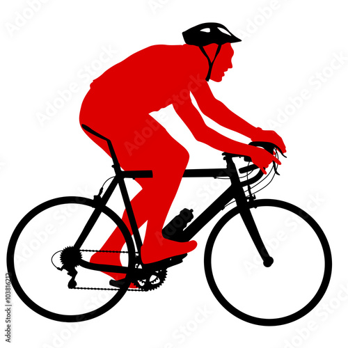 Silhouette of a cyclist male.  vector illustration
