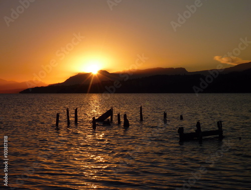 Wallpaper Mural beautiful romantic sunrise at lago villarica in chile Torontodigital.ca