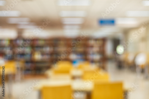 blur image of the library and sun light