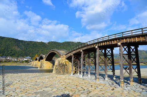 Kintai Kyo Bridge in Iwakuni, Hiroshima, Japan photo