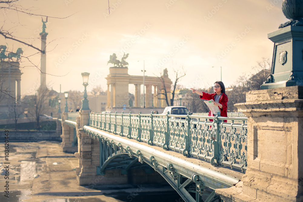 Fototapeta premium Tourist in Budapest