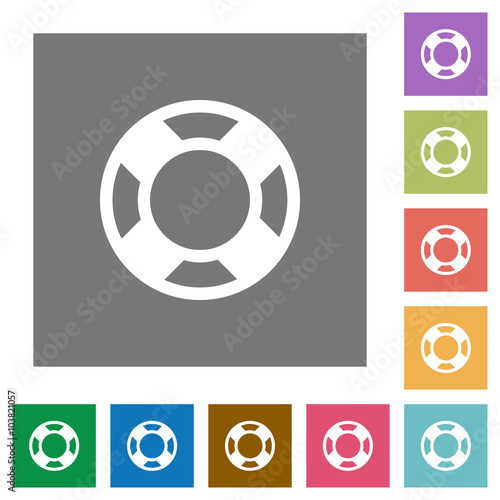 Lifesaver square flat icons