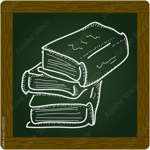 Simple doodle of a pile of books