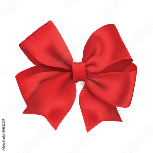 Realistic red gift ribbon