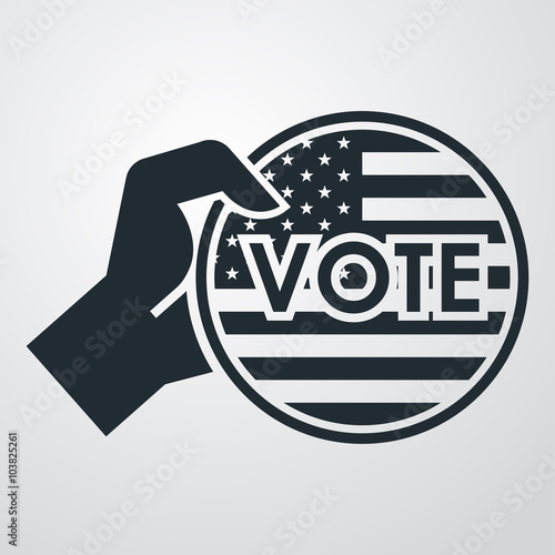 Icono plano VOTE con bandera USA #7