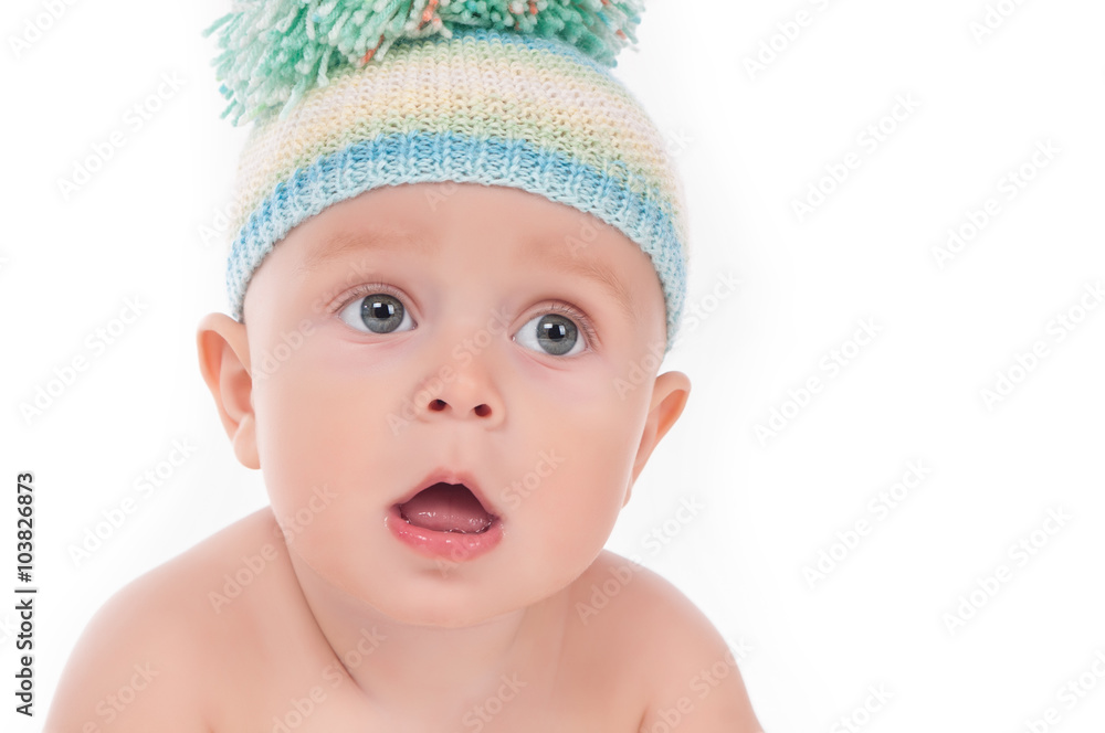 Portrait of baby on a white background Portrait of baby on a white background