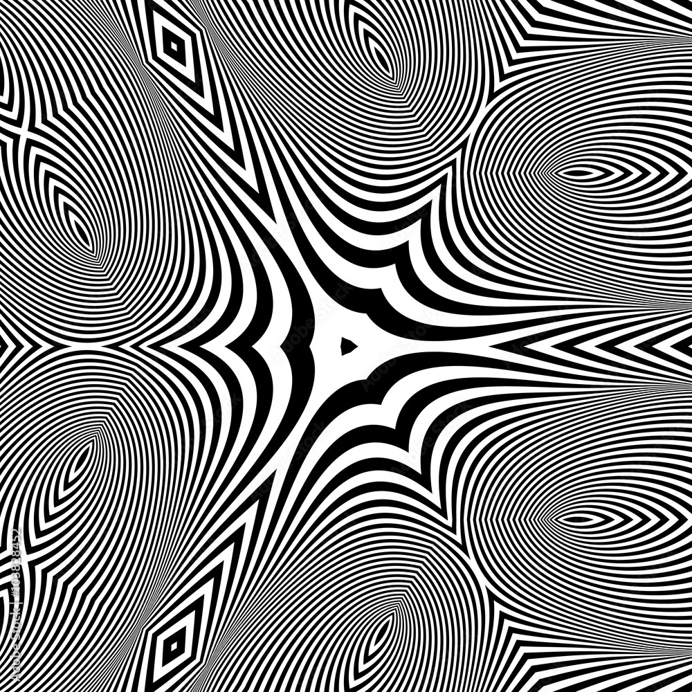 Pattern With Optical Illusion. Abstract Background. Optical Art. 3d Vector Illustration.

