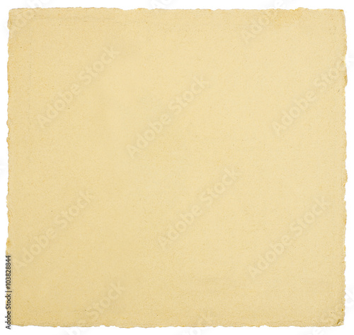 Torn Cardboard Square Isolated on White Background
