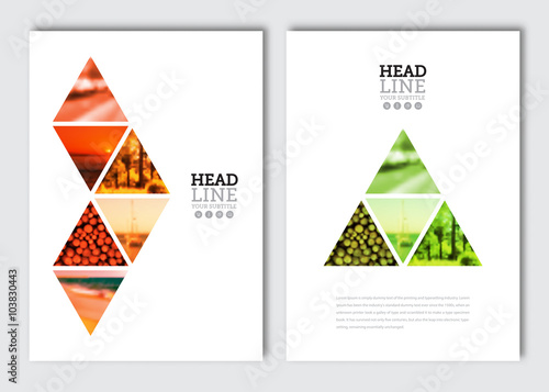 Business brochure design template. Vector flyer layout, blur background with elements for magazine, cover, poster design. A4 size.