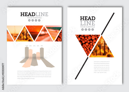 Business brochure design template. Vector flyer layout, blur background with elements for magazine, cover, poster design. A4 size.